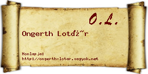 Ongerth Lotár névjegykártya